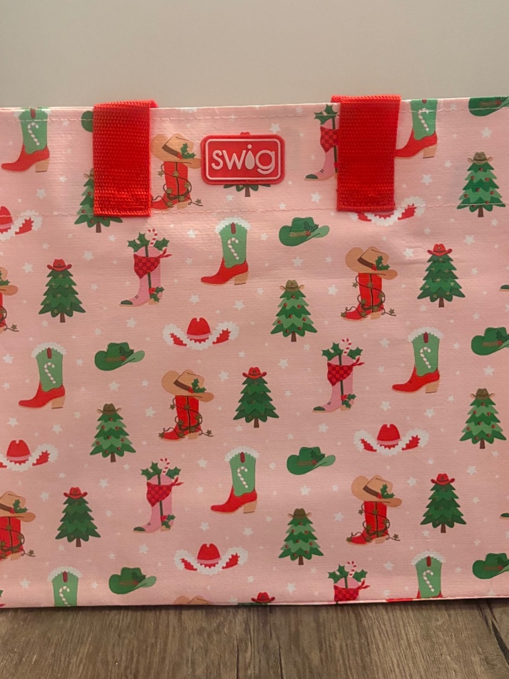 reusable country christmas swig bag
